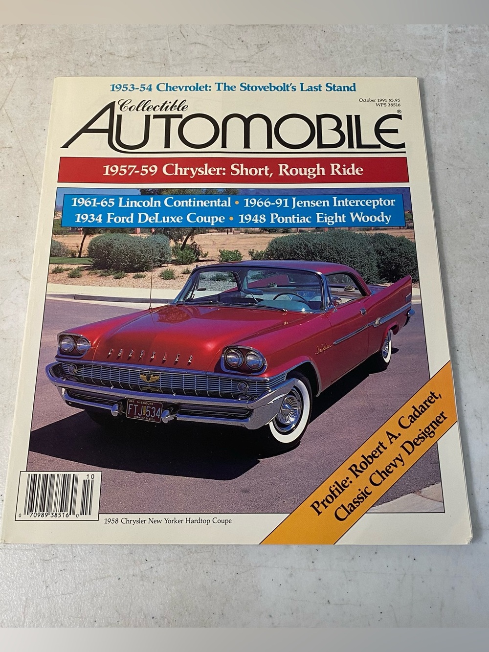COLLECTIBLE AUTOMOBILE Mag October 1991 Chrysler New Yorker Lincoln Continental